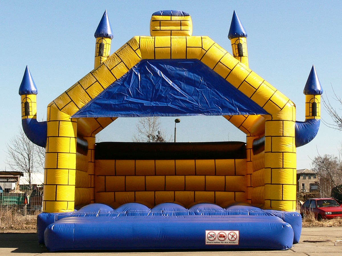 HÜPFBURG kaufen - Camelot 5m x 6m blau-gelb auf Lager ! HÜPFBURG HERSTELLER